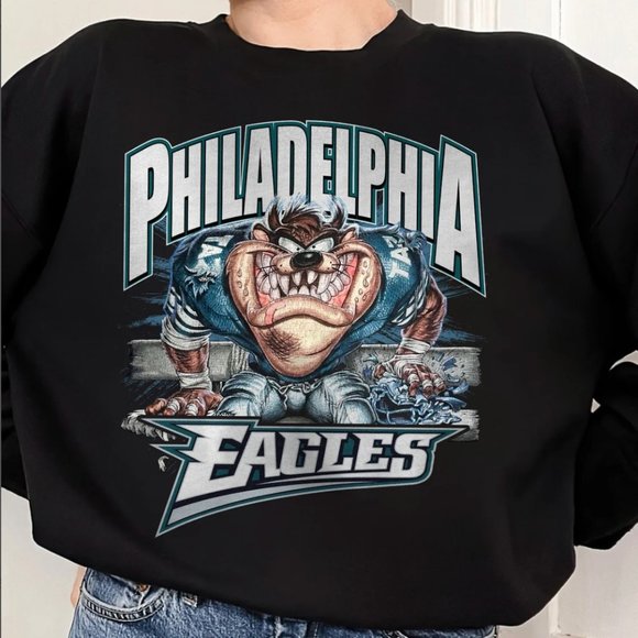 Philadelphia Eagles Sweatshirt Philadelphia Eagles Football Shirt Retro - Picture 1 of 2